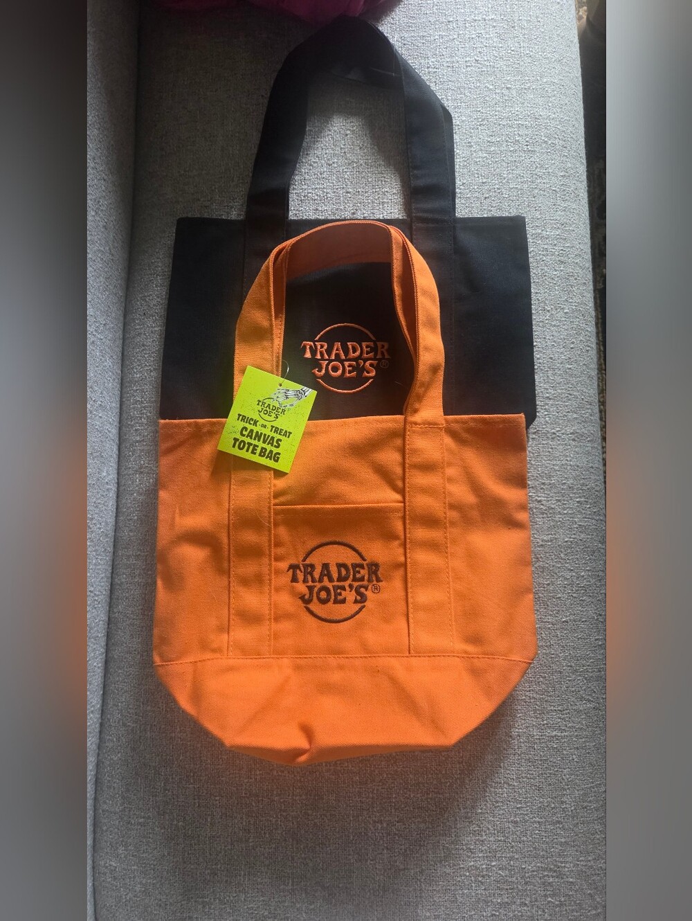Trader Joe's Black & Orange Trader Joe's Canvas Mini Tote